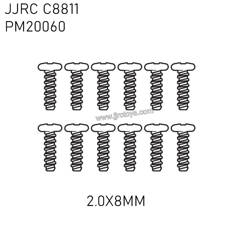 JJRC C8811 RC Crawler Parts Round head flat tail screws (2.0X8MM) PM20060 JJRC C8811 RC Crawler Parts Round head flat tail screws (2.0X8MM) PM20060