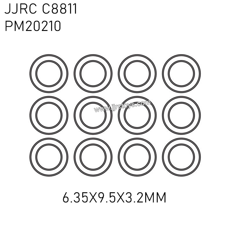 JJRC C8811 Parts Bearings (6.35X9.5X3.2MM) PM20210 JJRC C8811 Parts Bearings (6.35X9.5X3.2MM) PM20210