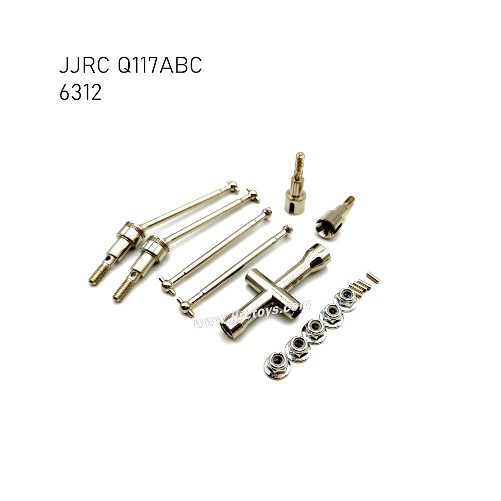 JJRC Q117A/B/C RC Car Parts Metal Front and Rear Drive Shaft Kit 6312 JJRC Q117A/B/C RC Car Parts Metal Front and Rear Drive Shaft Kit 6312