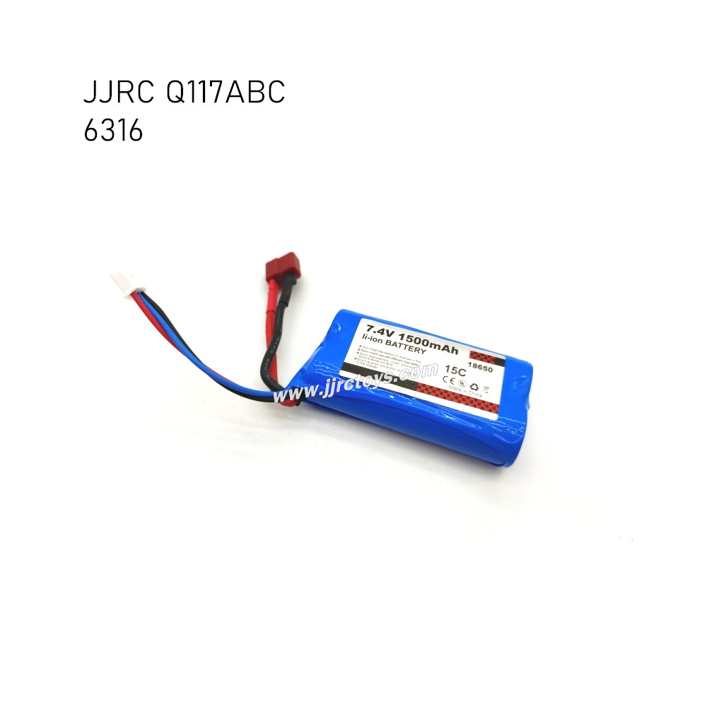 JJRC Q117A/B/C RC Car Parts 7.4V 2S 18650-1500mAh Original Battery 6316 JJRC Q117A/B/C RC Car Parts 7.4V 2S 18650-1500mAh Original Battery 6316