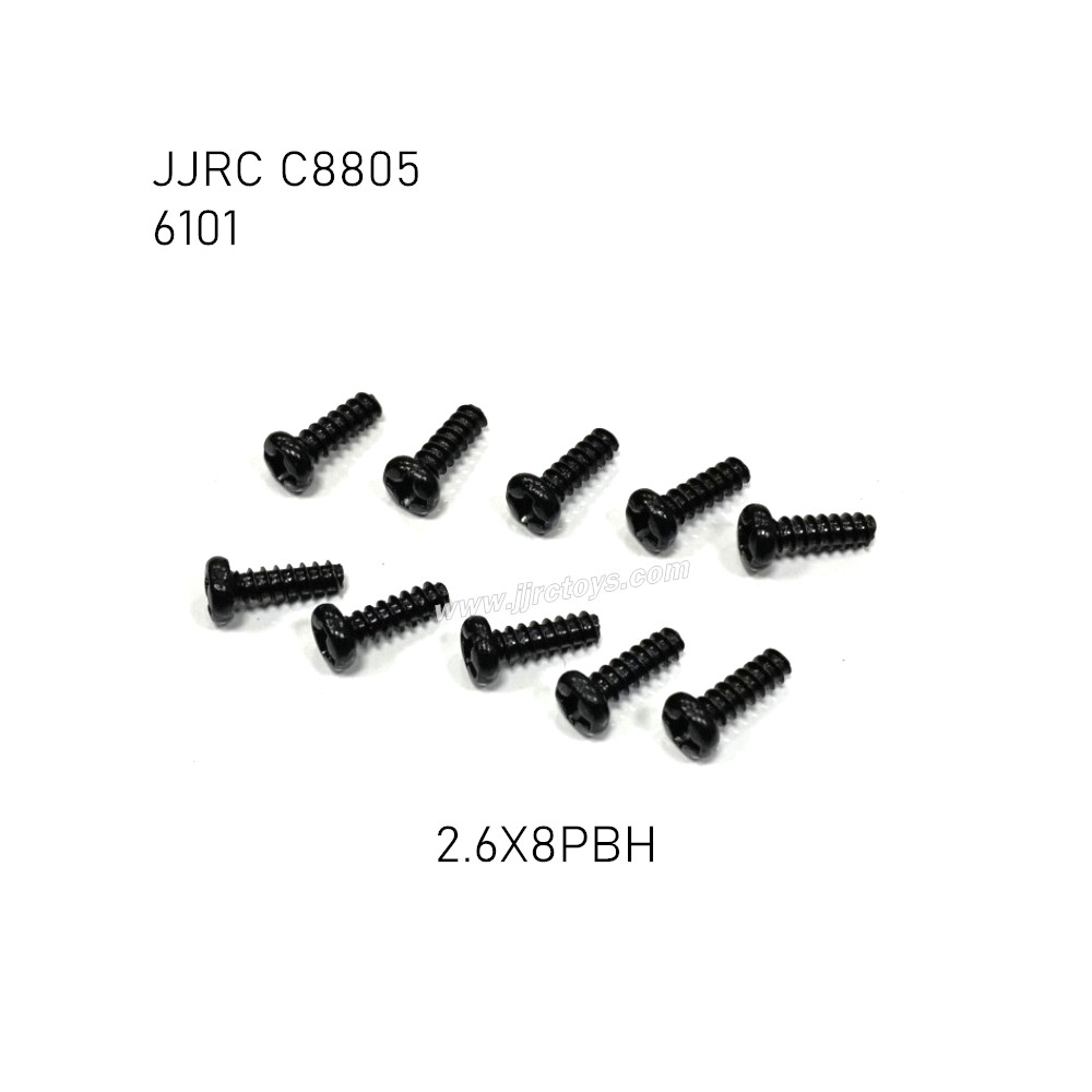 JJRC C8805 1/16 RC Vehicle Parts Screw 2.6X8mm 6101 JJRC C8805 1/16 RC Vehicle Parts Screw 2.6X8mm 6101