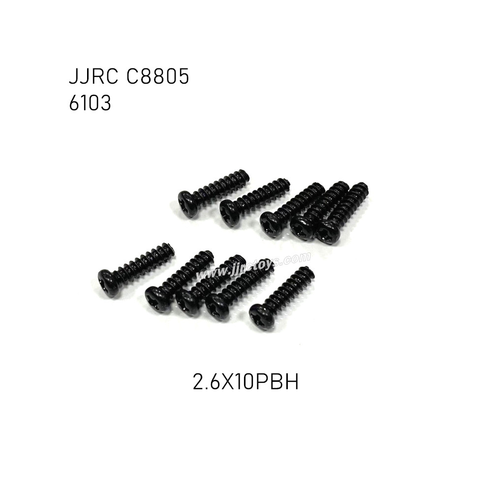 JJRC C8805 1/16 RC Vehicle Parts Screw 2.6X10mm 6103 JJRC C8805 1/16 RC Vehicle Parts Screw 2.6X10mm 6103