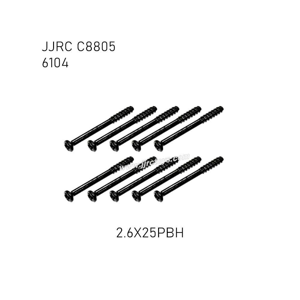 JJRC C8805 1/16 RC Vehicle Parts Screw 2.6X25mm 6104