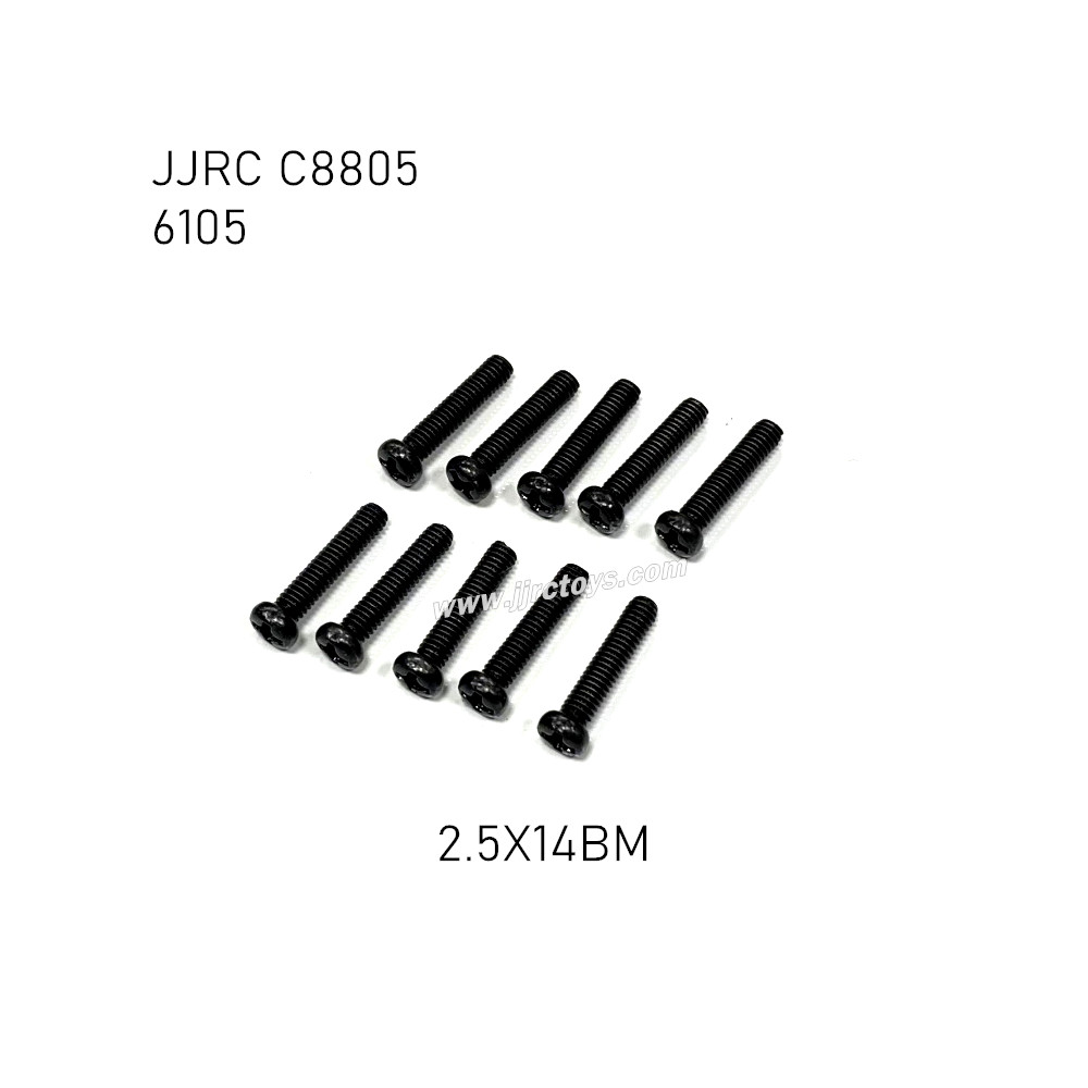 JJRC C8805 1/16 RC Vehicle Parts Screw 2.5X14mm 6105 JJRC C8805 1/16 RC Vehicle Parts Screw 2.5X14mm 6105