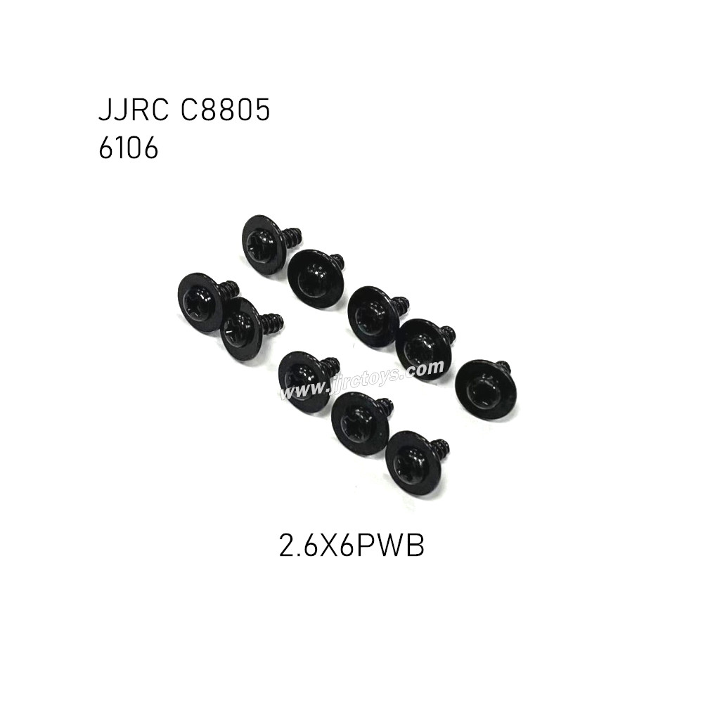 JJRC C8805 1/16 RC Vehicle Parts Screw 2.6X6mm 6106 JJRC C8805 1/16 RC Vehicle Parts Screw 2.6X6mm 6106