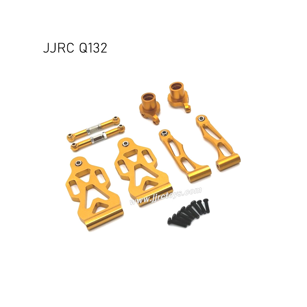 JJRC Q132-A Q132-B Q132-C Upgrades Metal Front Steering Cup, Steering Rod and Front Swimg Arm Kit yellow JJRC Q132-A Q132-B Q132-C Upgrades Metal Front Steering Cup, Steering Rod and Front Swimg Arm Kit yellow