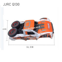 JJRC Q130 RC Truck Parts Body Assembly (With Car Light And Spare Tire)  orange 2