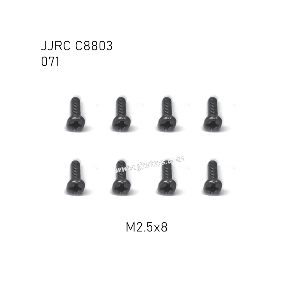 JJRC C8803 4WD RC Car Parts Round head cross screws M2.5x8mm 071 JJRC C8803 4WD RC Car Parts Round head cross screws M2.5x8mm 071