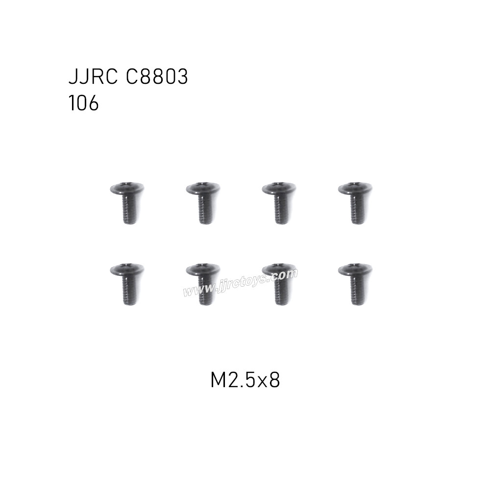 JJRC C8803 Parts Round head cross strap screws M2.5×8mm 106 JJRC C8803 Parts Round head cross strap screws M2.5×8mm 106