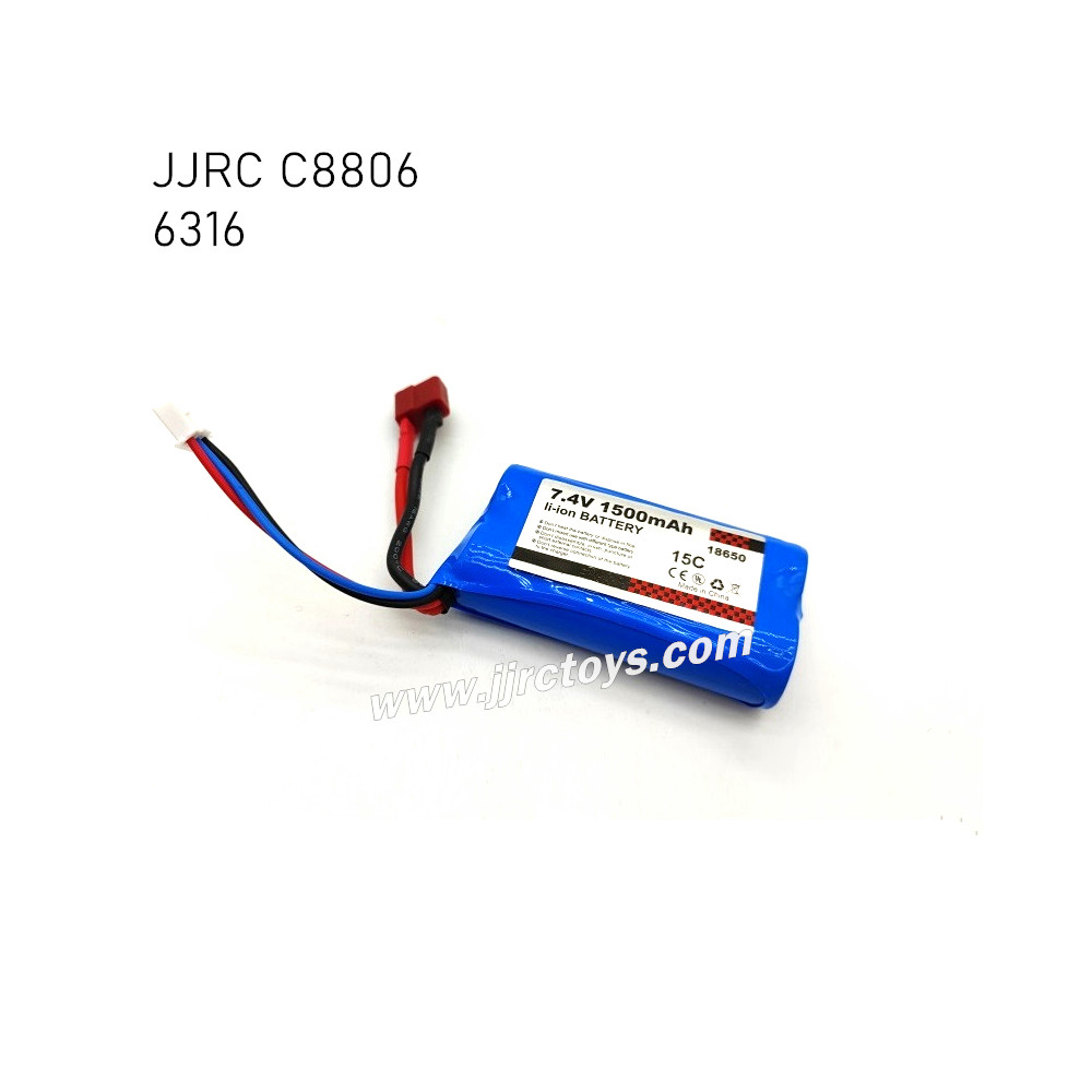 JJRC C8806 1/16 RC Car Parts 7.4V 1500mAh Battery 6316 JJRC C8806 1/16 RC Car Parts 7.4V 1500mAh Battery 6316