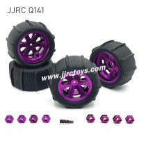 JJRC Q141 RC Car Upgrades Metal Beach Tires  purple