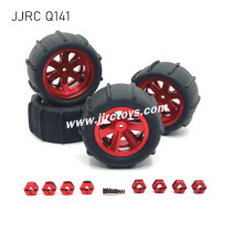 JJRC Q141 RC Car Upgrades Metal Beach Tires  red