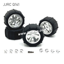JJRC Q141 RC Car Upgrades Metal Beach Tires  silver