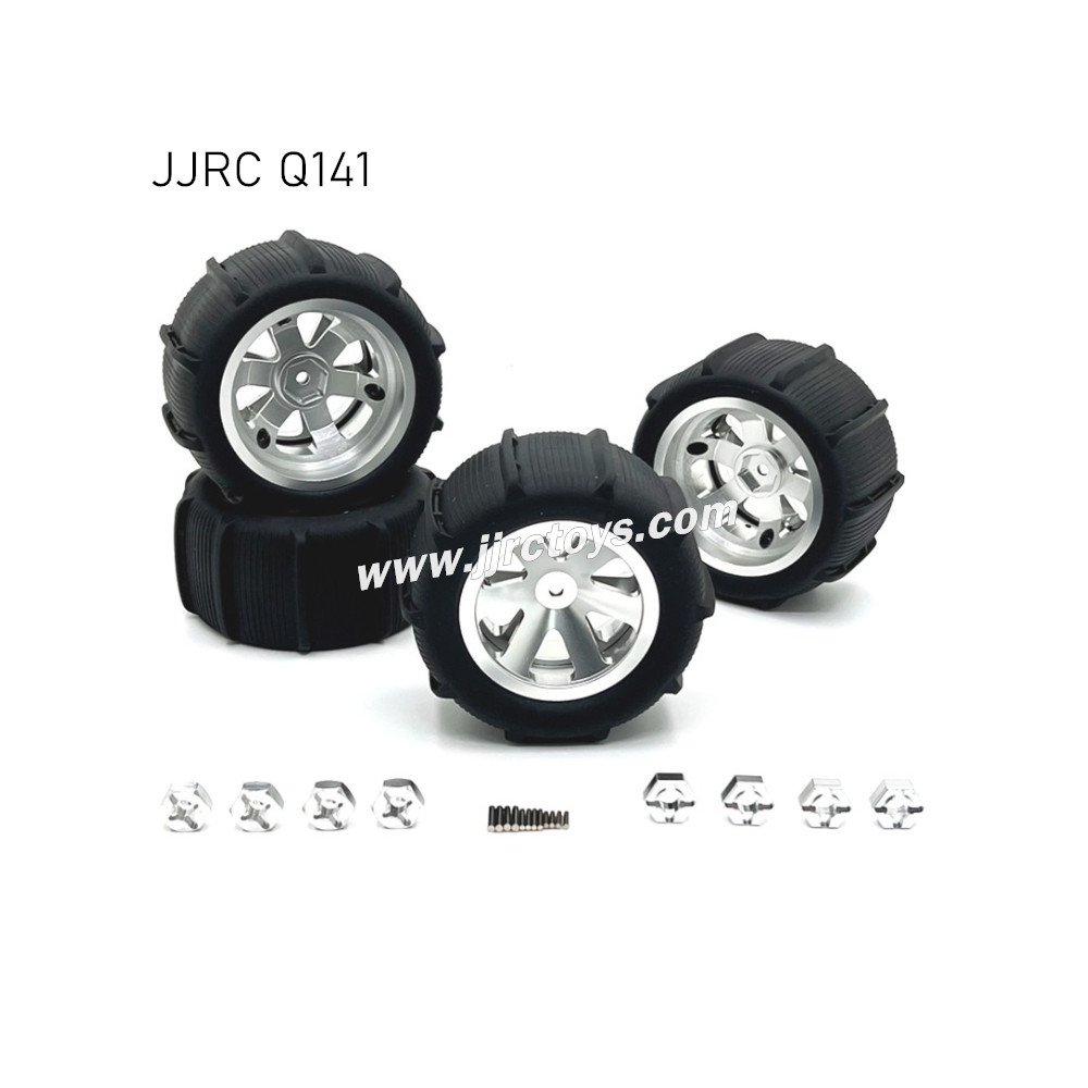 JJRC Q141 RC Car Upgrades Metal Beach Tires silver JJRC Q141 RC Car Upgrades Metal Beach Tires silver