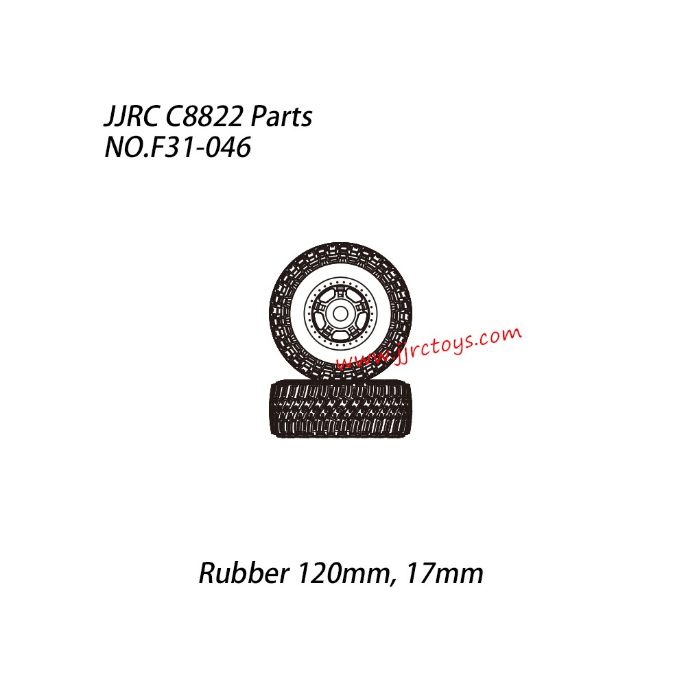 JJRC C8822 RC Truck Parts F31 Rubber Tire NO.F31-046