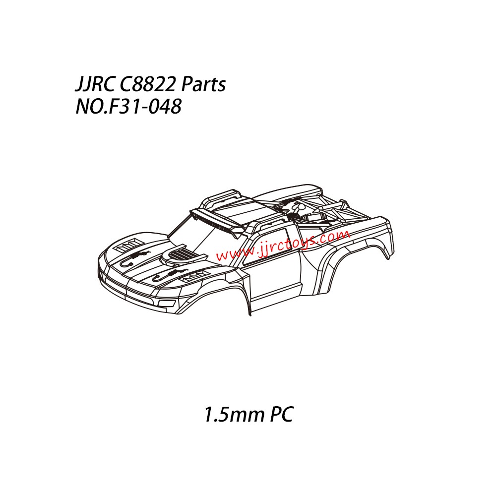 JJRC C8822 RC Truck Parts PVC Car Shell (1.5mm PC) NO.F31-048 JJRC C8822 RC Truck Parts PVC Car Shell (1.5mm PC) NO.F31-048