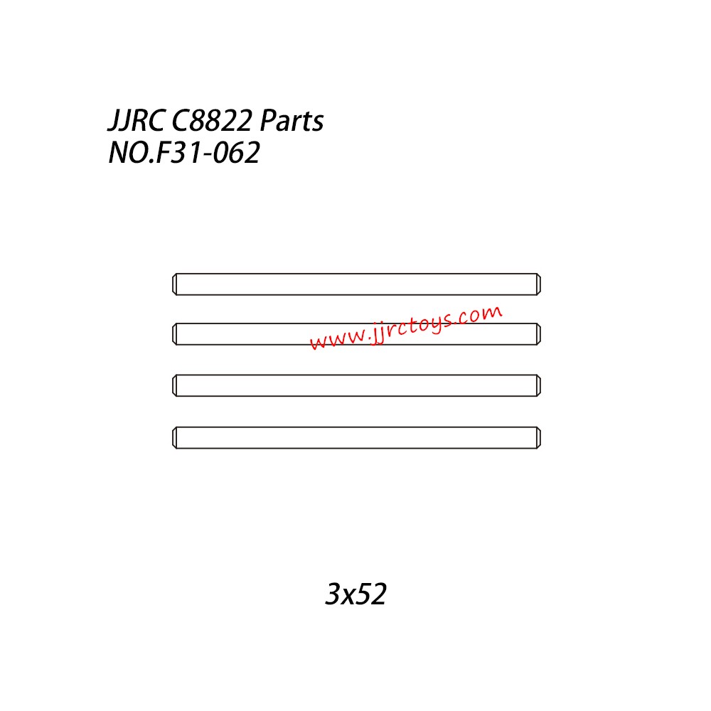 JJRC C8822 Parts Upper Suspension Arm (3x52) Steel Shaft NO.F31-062 JJRC C8822 Parts Upper Suspension Arm (3x52) Steel Shaft NO.F31-062