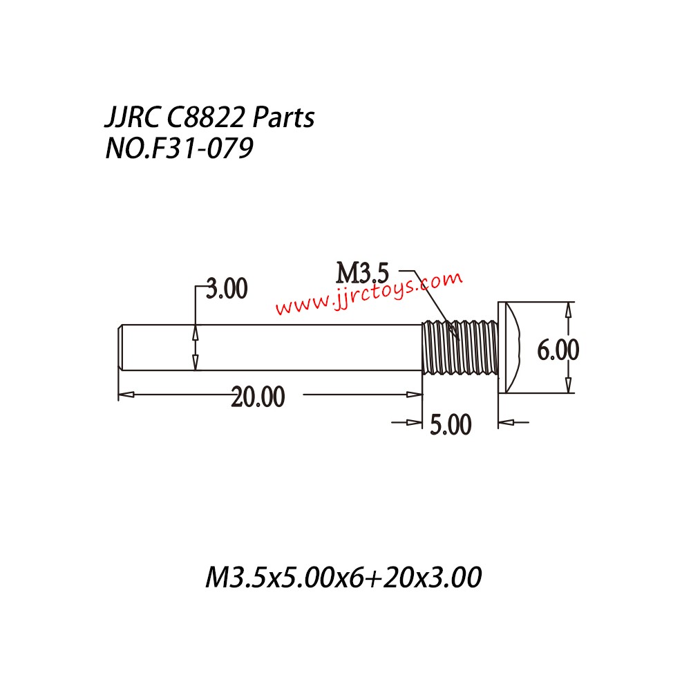 JJRC C8822 Parts Hexagon Socket Head Cap Screw (M3.5x5x6+20x3) NO.F31-079 JJRC C8822 Parts Hexagon Socket Head Cap Screw (M3.5x5x6+20x3) NO.F31-079