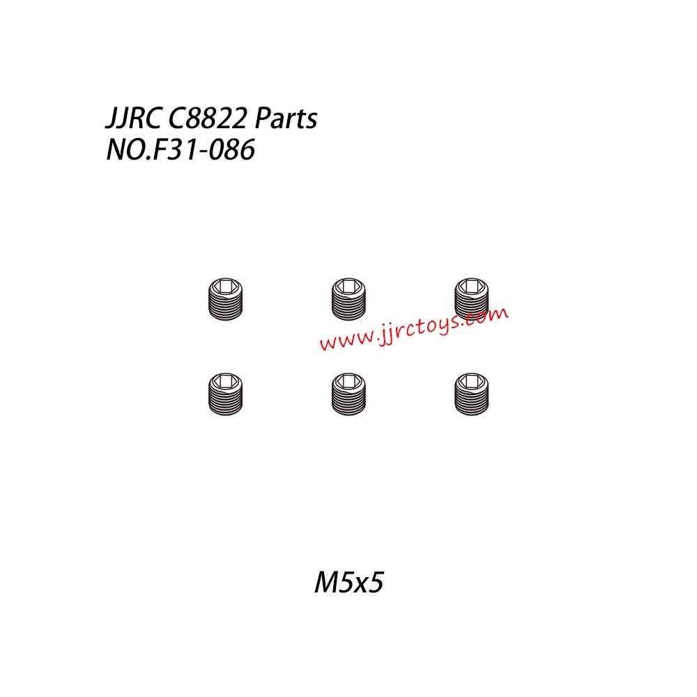 JJRC C8822 Parts Flat Hexagon Socket Head Machine Screw (M5x5) NO.F31-086 JJRC C8822 Parts Flat Hexagon Socket Head Machine Screw (M5x5) NO.F31-086