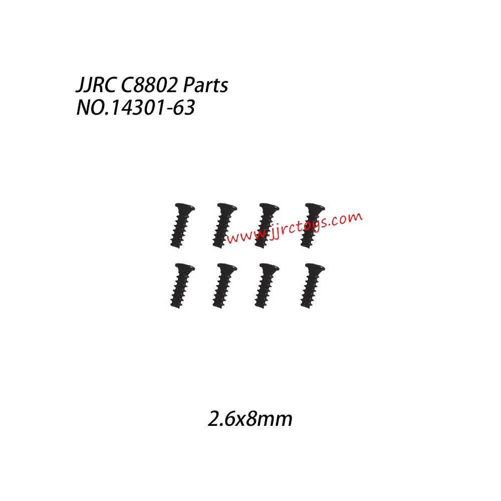 JJRC C8802 RC Truck Parts Round Head 2.6*8mm 14301-63 JJRC C8802 RC Truck Parts Round Head 2.6*8mm 14301-63