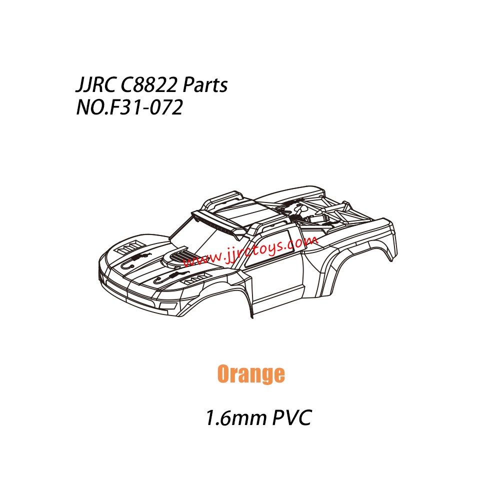 JJRC C8822 RC Truck Parts PVC Car Shell (1.6mm PVC) NO.F31-072
