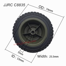 JJRC C8835 RC Car Parts Wheels Dimension
