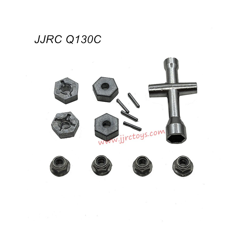JJRC Q130C Parts Metal Hex Adapters , Metal Hex Socket Tire Wrench and M4 Lock Nuts