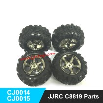 JJRC C8819 RC Car Parts Left and Right Tire Assembly CJ0014, CJ0015