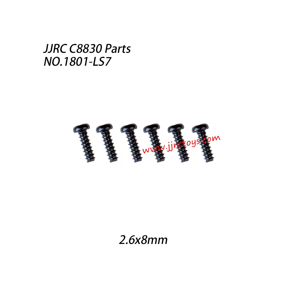JJRC C8830 RC Car Parts 2.6x8mm Pan Head Screw 1801-LS7