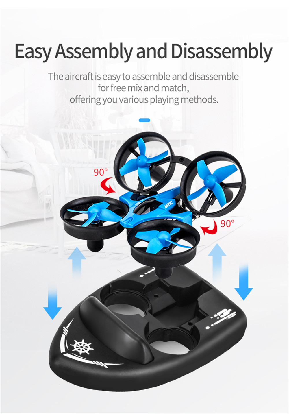 JJRC H36F 2.4G RC Vehicle Drone Boat 3 in 1