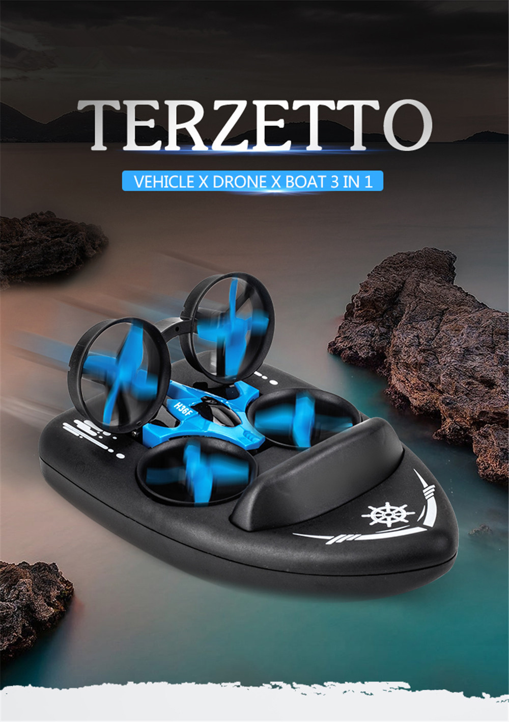JJRC H36F 2.4G RC Vehicle Drone Boat 3 in 1