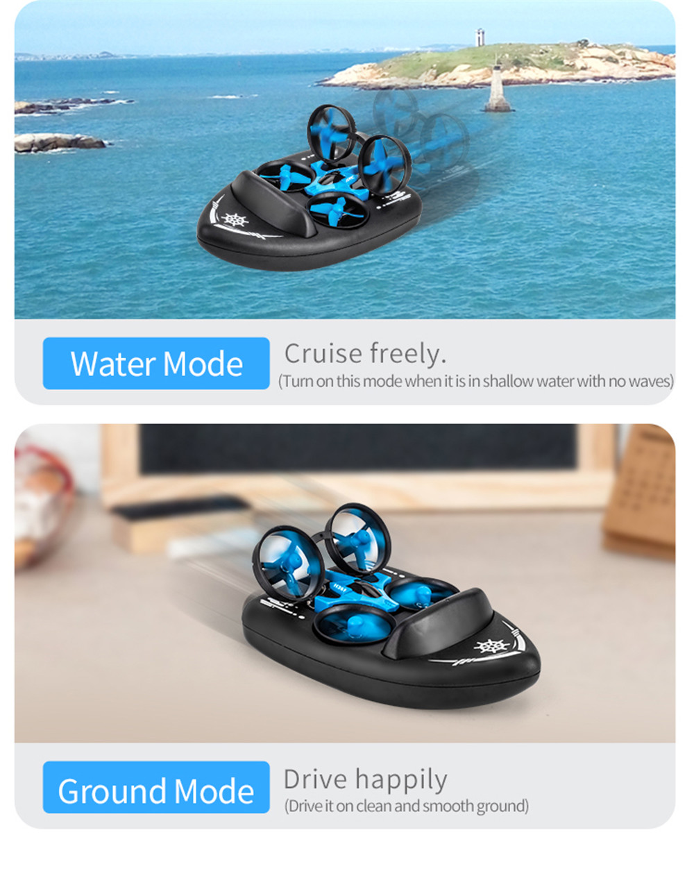 JJRC H36F 2.4G RC Vehicle Drone Boat 3 in 1